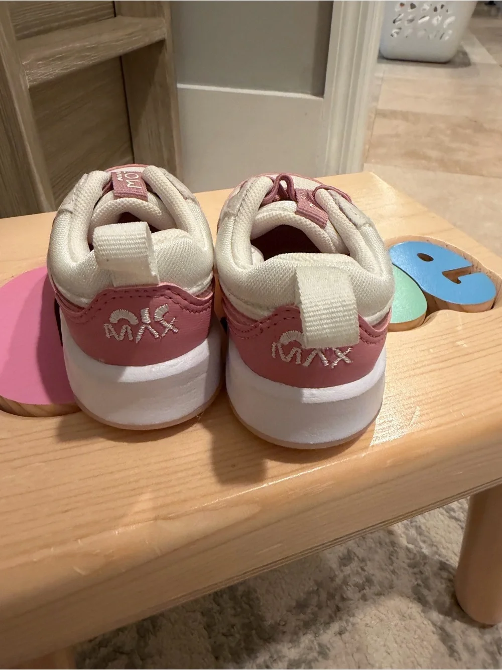Nike Kids Air Max Pink and Cream Sneakers